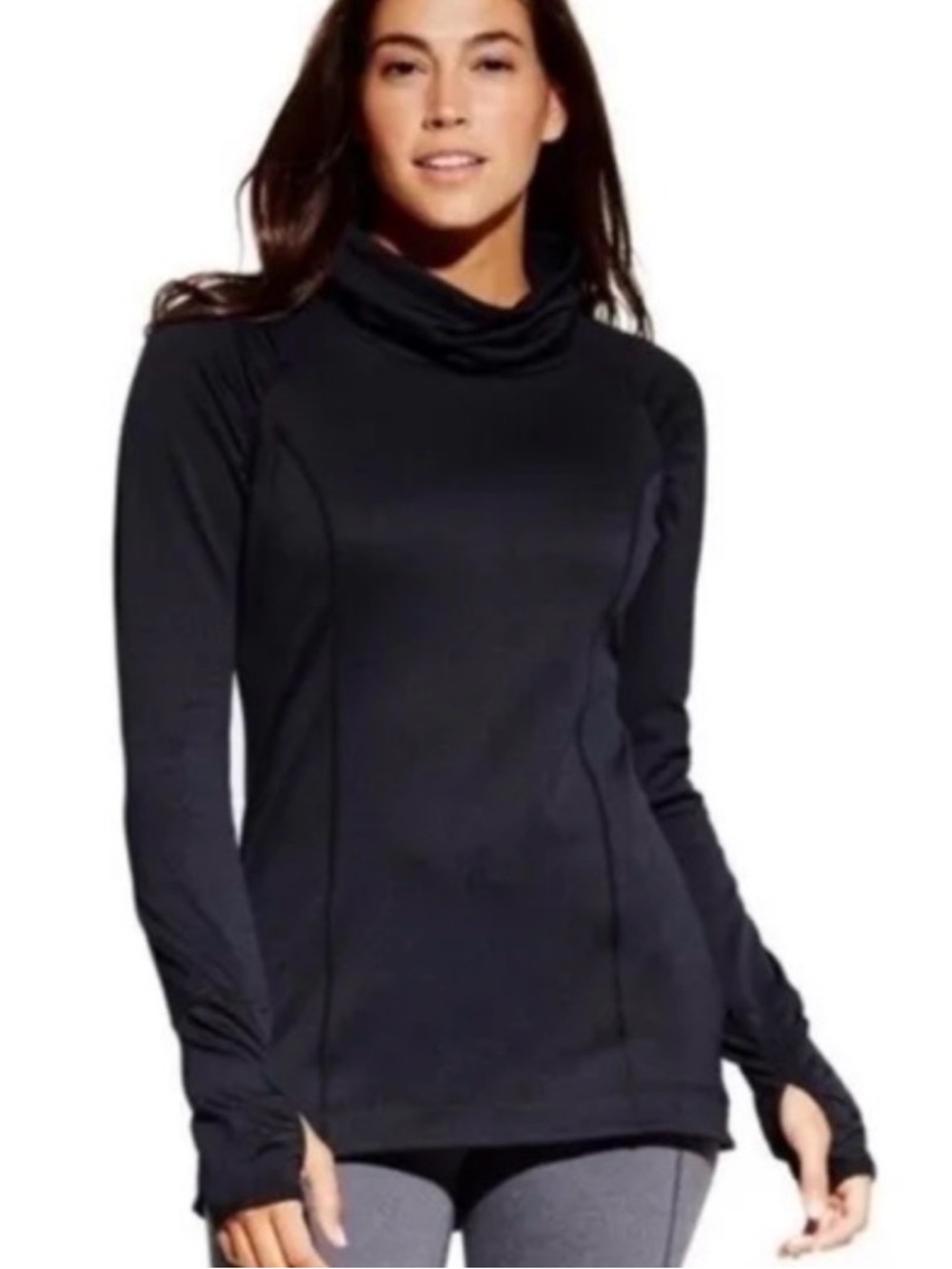 CALIA by Carrie Underwood Black Cowl-Neck Long Sleeve Sweater